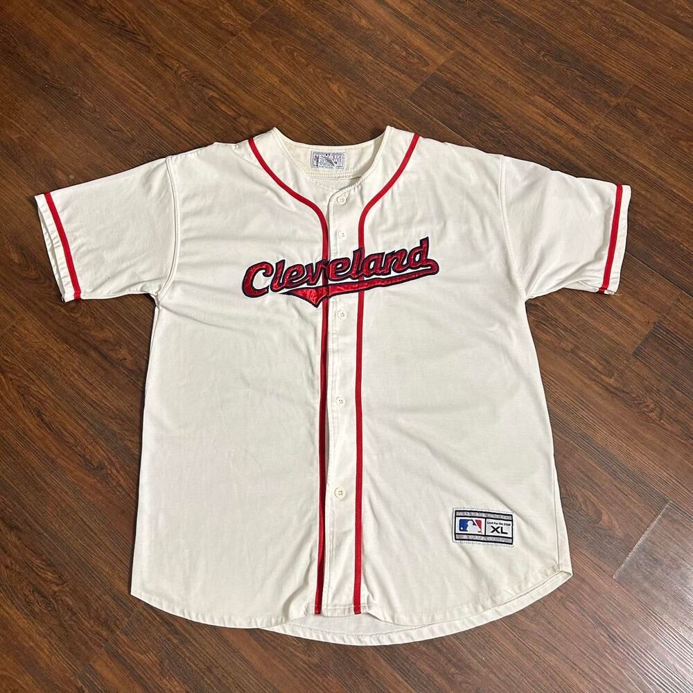 Vintage 90s Starter Cleveland Indians Baseball Jersey MLB Chief Wahoo XL